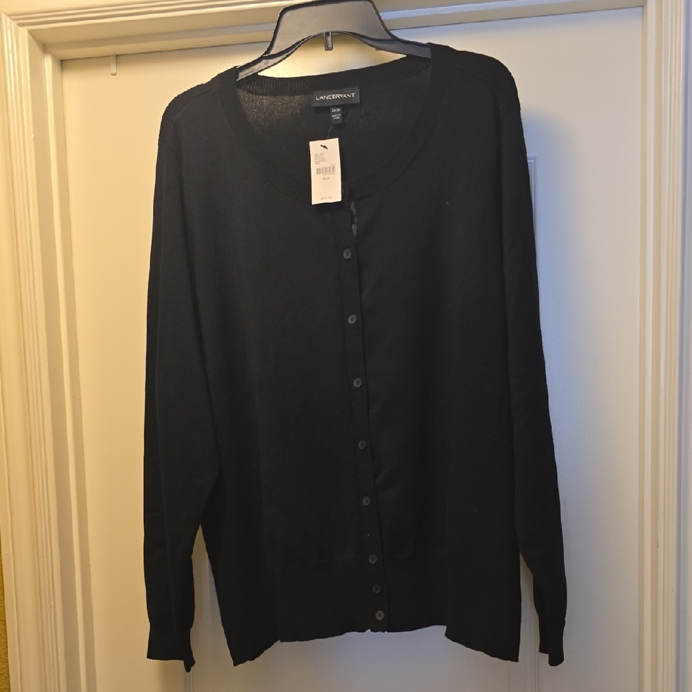 Lane Bryant Black Button Cardigan